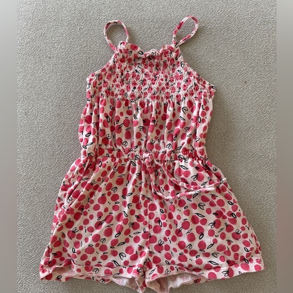 Tea Collection Other - TEA Collection romper with pockets size 7 summer peaches print